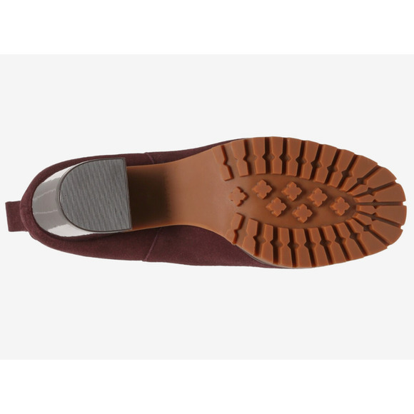 NWT Sanctuary Ravish Suede Chelsea Heel Boot 8 Burgundy Red Bootie Ankle Lug 90s - Picture 3 of 10